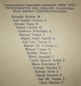 Lista campeones integrantes 1950 