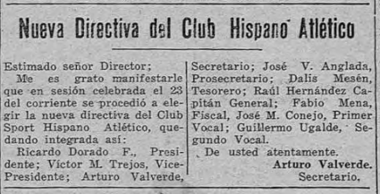 Nueva directiva Hispano Atlético